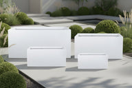 Rectangular Planter Dubai — White Fiber Clay Rectangle Pot UAE — أصيص مستطيل