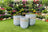 Ceramic Sky Blue w/ Golden Stripe Pot