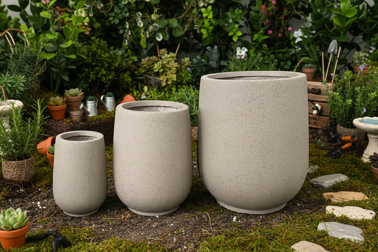 Sand Color Round Planter