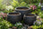 Spiral Lined Black Planter